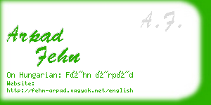 arpad fehn business card